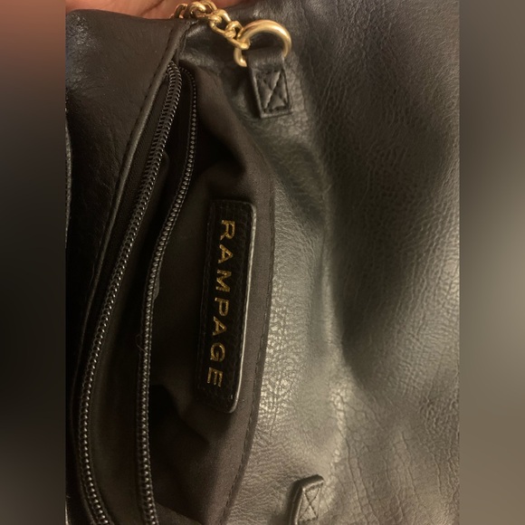 Brand New with tags Rampage Black Crossbody Bag with Gold Accents - Picture 7 of 10